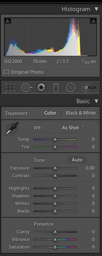 Lightroom basic adjustments